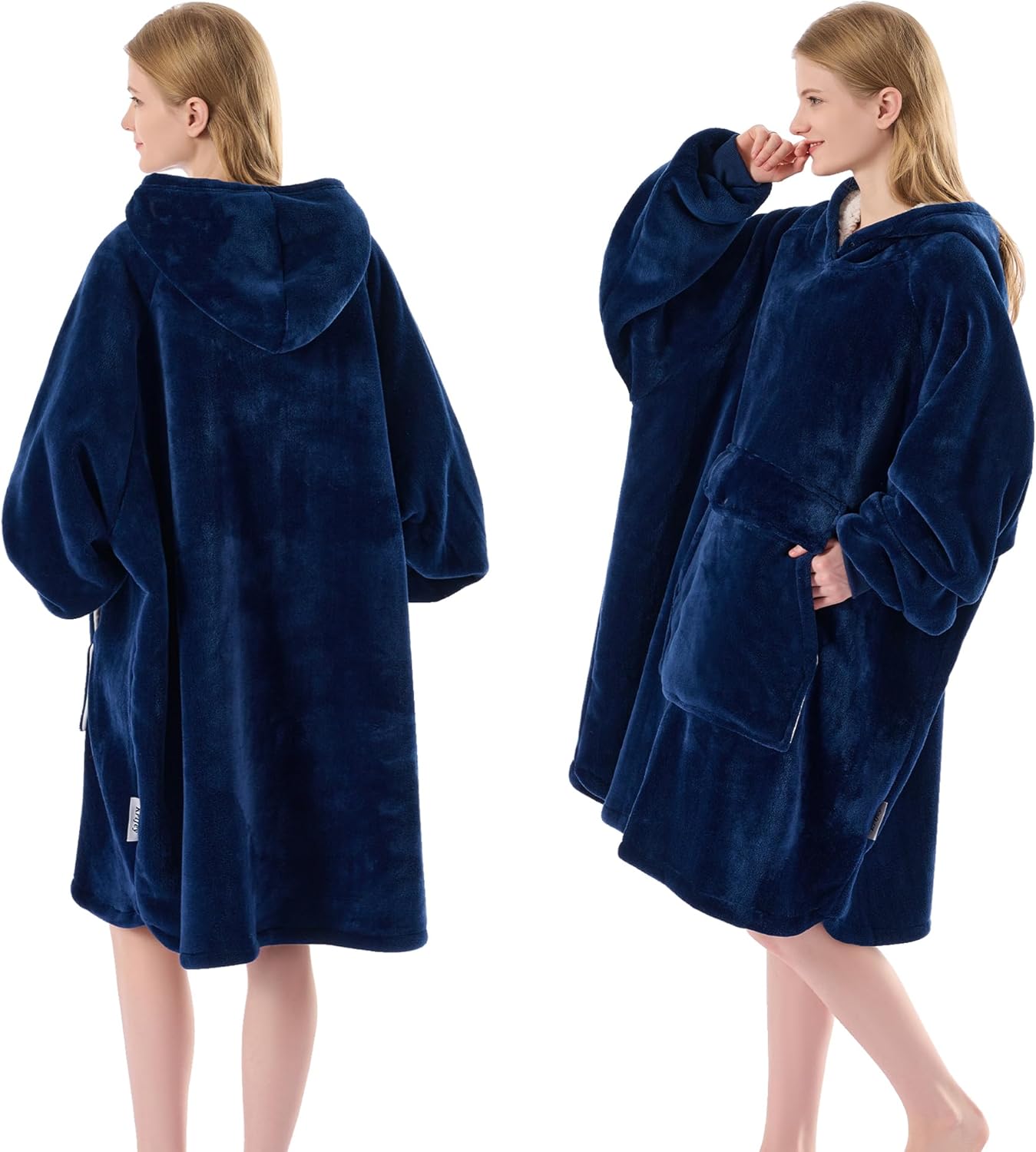 Ultra-Cozy Oversized Sherpa Hoodie Blanket with Giant Pocket