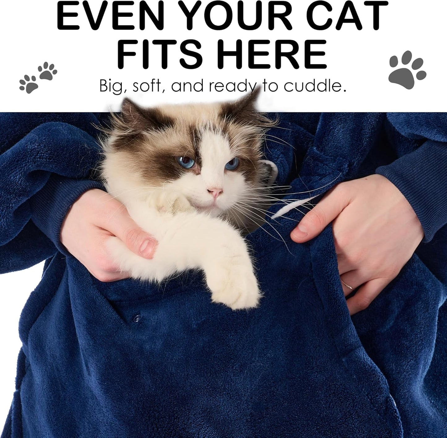 Ultra-Cozy Oversized Sherpa Hoodie Blanket with Giant Pocket